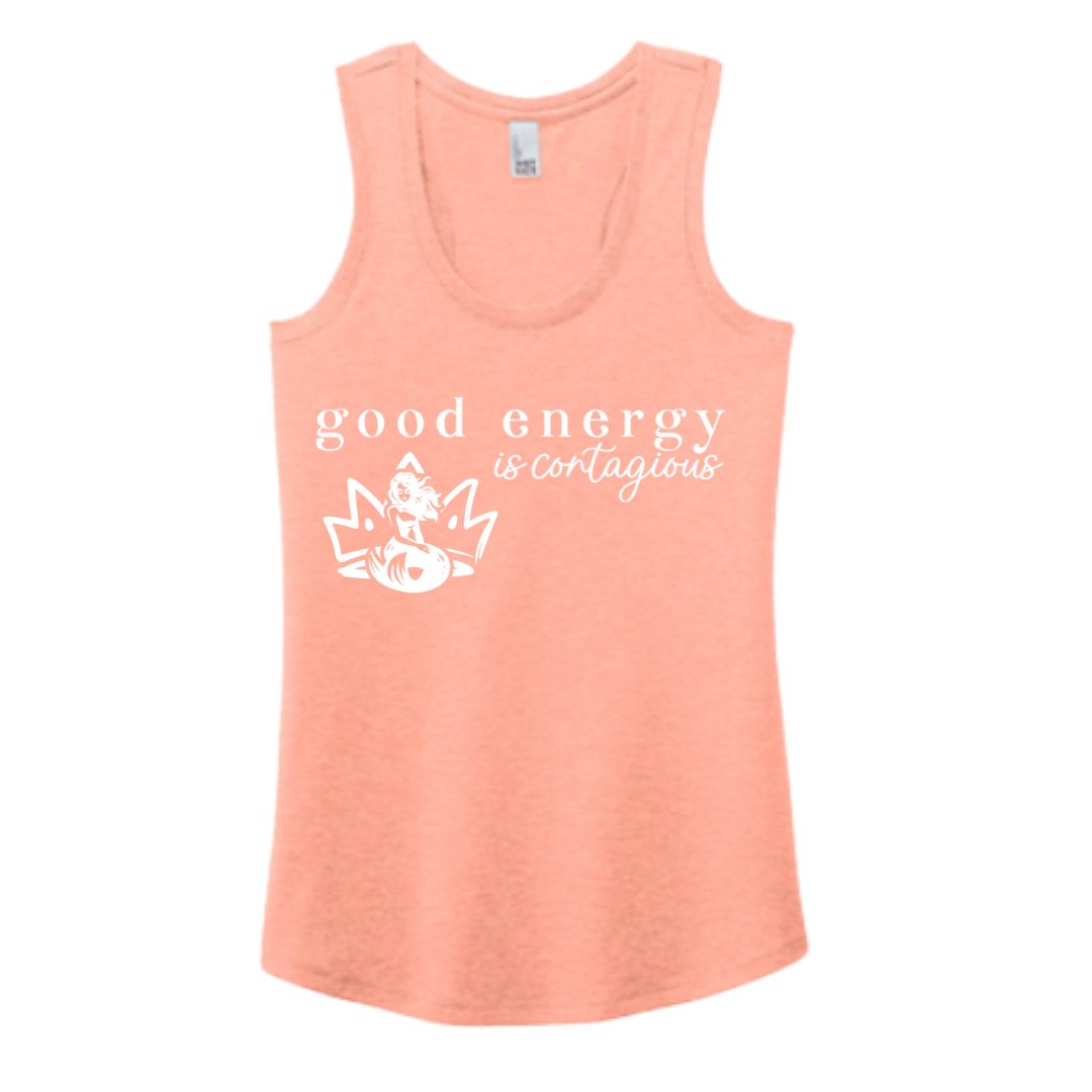 Good Energy is ContagiousTanksEmpowered Siren ApparelSmallcotton blendCurved Hemfitted tee
